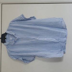 GAP Short Sleeve Blue Striped Shirt, Extra Large (XL)